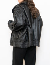 Load image into Gallery viewer, Vintage x BOUTIQUE OF LEATHERS Black &amp; Green Leather Bomber (S-L)