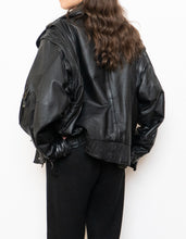 Load image into Gallery viewer, Vintage x BOUTIQUE OF LEATHERS Black &amp; Green Leather Bomber (S-L)