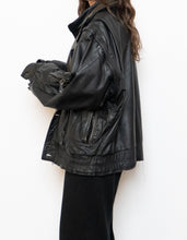 Load image into Gallery viewer, Vintage x BOUTIQUE OF LEATHERS Black &amp; Green Leather Bomber (S-L)