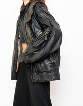 Load image into Gallery viewer, Vintage x BOUTIQUE OF LEATHERS Black &amp; Green Leather Bomber (S-L)