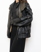 Load image into Gallery viewer, Vintage x BOUTIQUE OF LEATHERS Black &amp; Green Leather Bomber (S-L)