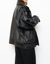 Load image into Gallery viewer, Vintage x BOUTIQUE OF LEATHERS Black &amp; Green Leather Bomber (S-L)