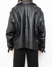 Load image into Gallery viewer, Vintage x BOUTIQUE OF LEATHERS Black &amp; Green Leather Bomber (S-L)