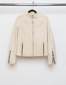 Vintage x Made in India x DANIER Cream Butter Leather Zipper Jacket (M, L)