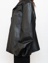 Load image into Gallery viewer, Vintage x Black Buttoned Oversized Leather Jacket (M-XL)