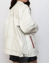 Load image into Gallery viewer, Vintage x SPRINGFIELD White Faded Faux Leather Biker Jacket (S-XL)
