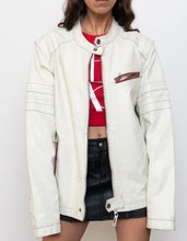 Load image into Gallery viewer, Vintage x SPRINGFIELD White Faded Faux Leather Biker Jacket (S-XL)