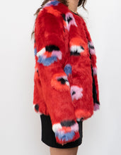 Load image into Gallery viewer, VILA x Red Patterned Fuzzy Jacket (XS, S)