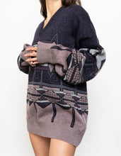 Load image into Gallery viewer, Vintage x Made in Canada x Purple Wool-blend Patterned Sweater (S-XL)