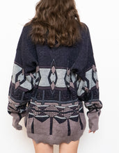 Load image into Gallery viewer, Vintage x Made in Canada x Purple Wool-blend Patterned Sweater (S-XL)