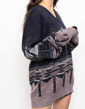 Load image into Gallery viewer, Vintage x Made in Canada x Purple Wool-blend Patterned Sweater (S-XL)