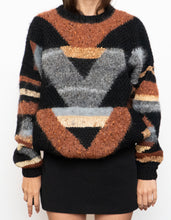 Load image into Gallery viewer, Vintage x Hand-Knit Mohair-blend Patterned Knit Sweater (XS-XL)