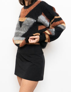 Vintage x Hand-Knit Mohair-blend Patterned Knit Sweater (XS-XL)