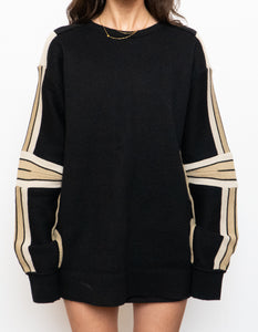 Vintage x Made in Korea x Cotton-Blend Black & Beige Sweater (M-XL)