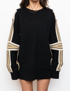 Vintage x Made in Korea x Cotton-Blend Black & Beige Sweater (M-XL)
