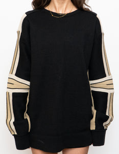 Vintage x Made in Korea x Cotton-Blend Black & Beige Sweater (M-XL)