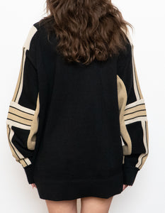 Vintage x Made in Korea x Cotton-Blend Black & Beige Sweater (M-XL)