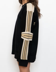 Vintage x Made in Korea x Cotton-Blend Black & Beige Sweater (M-XL)