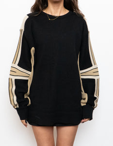 Vintage x Made in Korea x Cotton-Blend Black & Beige Sweater (M-XL)