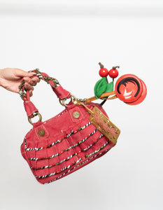 Vintage x BETSEY JOHNSON Red Denim Cherry Purse