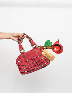 Vintage x BETSEY JOHNSON Red Denim Cherry Purse