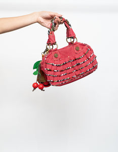 Vintage x BETSEY JOHNSON Red Denim Cherry Purse