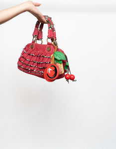 Vintage x BETSEY JOHNSON Red Denim Cherry Purse