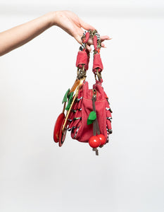 Vintage x BETSEY JOHNSON Red Denim Cherry Purse