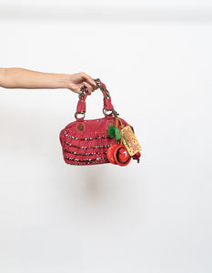 Vintage x BETSEY JOHNSON Red Denim Cherry Purse