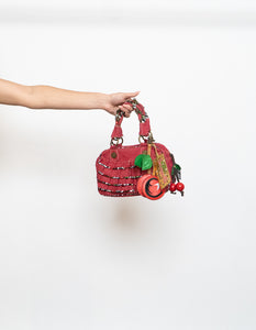 Vintage x BETSEY JOHNSON Red Denim Cherry Purse