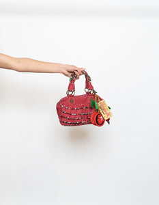 Vintage x BETSEY JOHNSON Red Denim Cherry Purse