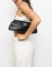 Load image into Gallery viewer, Vintage x Black Croc Faux Leather Purse