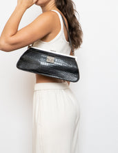 Load image into Gallery viewer, Vintage x Black Croc Faux Leather Purse