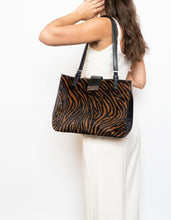 Load image into Gallery viewer, Vintage x Brown &amp; Black Zebra Pony Hair Purse