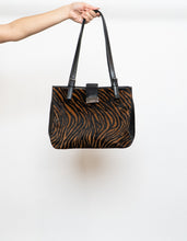 Load image into Gallery viewer, Vintage x Brown &amp; Black Zebra Pony Hair Purse