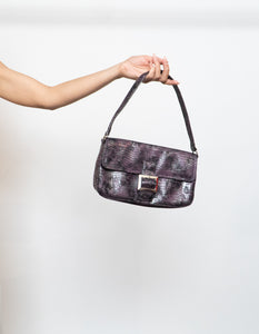 Vintage x Purple Purple Crock Faux Leather Purse