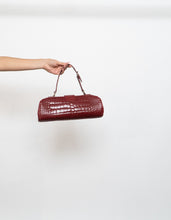 Load image into Gallery viewer, Vintage x Burgundy Faux Leather Croc Purse
