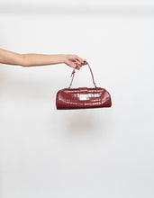Load image into Gallery viewer, Vintage x Burgundy Faux Leather Croc Purse