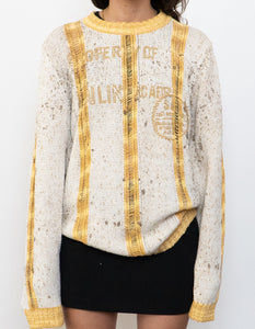 Vintage x Made in Turkey x SEARIANNO Gold Knit Patterned Sweater (S-L)