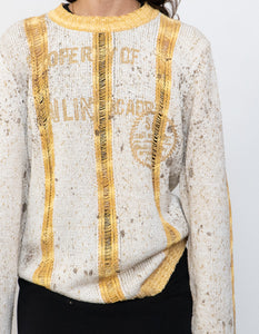 Vintage x Made in Turkey x SEARIANNO Gold Knit Patterned Sweater (S-L)