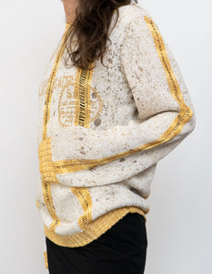 Vintage x Made in Turkey x SEARIANNO Gold Knit Patterned Sweater (S-L)