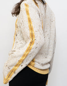 Vintage x Made in Turkey x SEARIANNO Gold Knit Patterned Sweater (S-L)