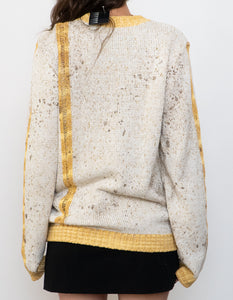Vintage x Made in Turkey x SEARIANNO Gold Knit Patterned Sweater (S-L)