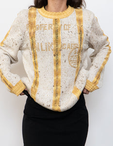 Vintage x Made in Turkey x SEARIANNO Gold Knit Patterned Sweater (S-L)