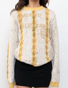 Vintage x Made in Turkey x SEARIANNO Gold Knit Patterned Sweater (S-L)