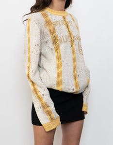 Vintage x Made in Turkey x SEARIANNO Gold Knit Patterned Sweater (S-L)