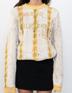Vintage x Made in Turkey x SEARIANNO Gold Knit Patterned Sweater (S-L)