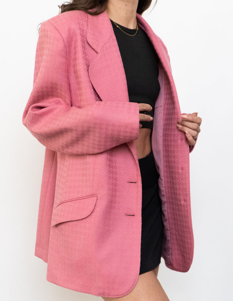 Vintage x Made in Canada x Pink Wool-blend Blazer (S, M)