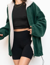 Load image into Gallery viewer, Green &amp; Taupe x Cozy Oversized Fleece (Free Size)