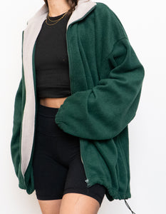 Green & Taupe x Cozy Oversized Fleece (Free Size)